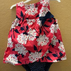 Carter’s jumper bodysuit pink/blue flowers 9 mth